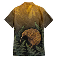 New Zealand Kiwi Bird Family Matching Short Sleeve Bodycon Dress and Hawaiian Shirt Silver Fern Mix Maori Pattern