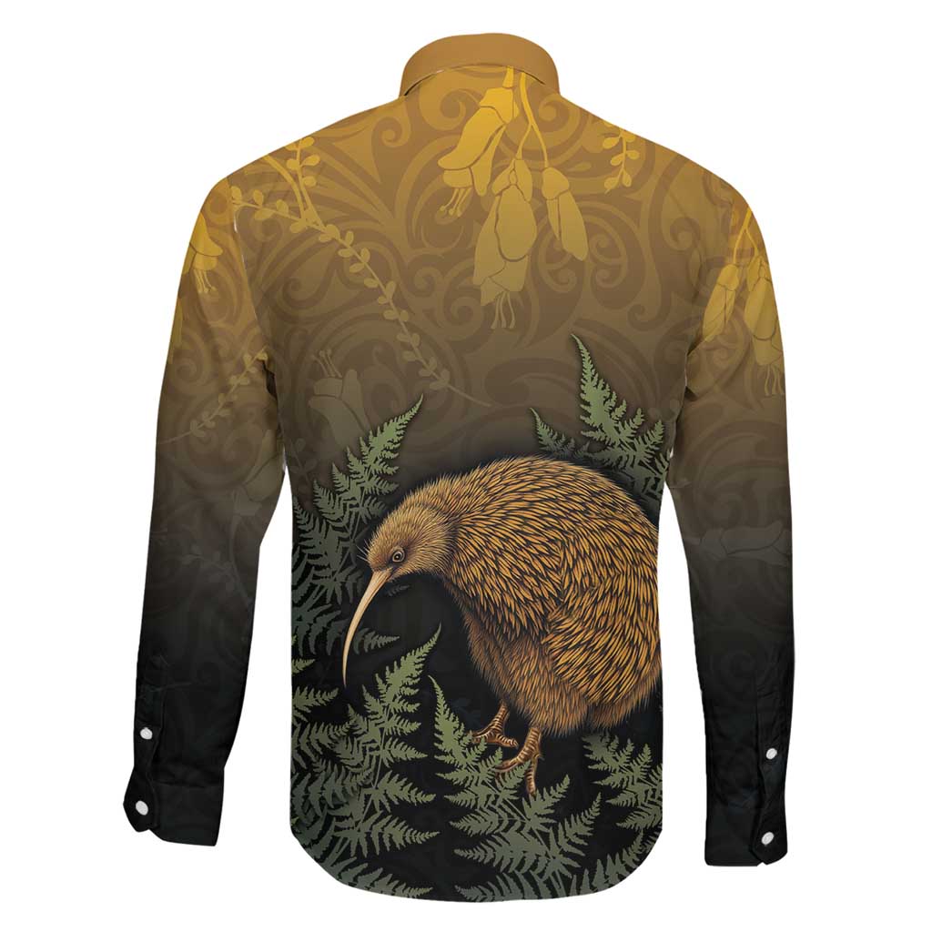 New Zealand Kiwi Bird Family Matching Short Sleeve Bodycon Dress and Hawaiian Shirt Silver Fern Mix Maori Pattern