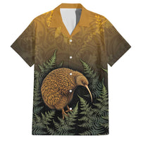 New Zealand Kiwi Bird Family Matching Summer Maxi Dress and Hawaiian Shirt Silver Fern Mix Maori Pattern