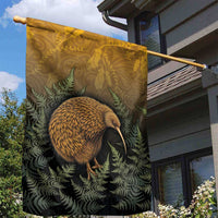 New Zealand Kiwi Bird Garden Flag Silver Fern Mix Maori Pattern
