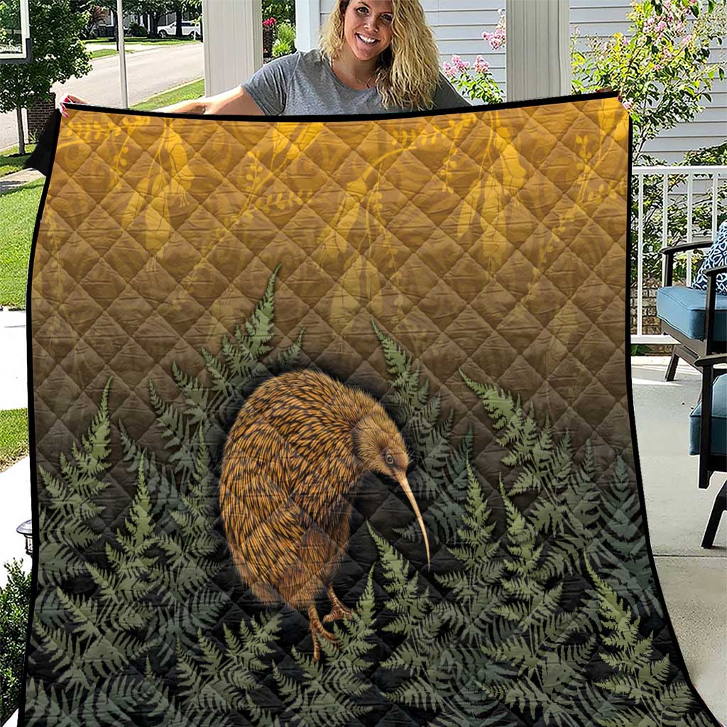 New Zealand Kiwi Bird Quilt Silver Fern Mix Maori Pattern