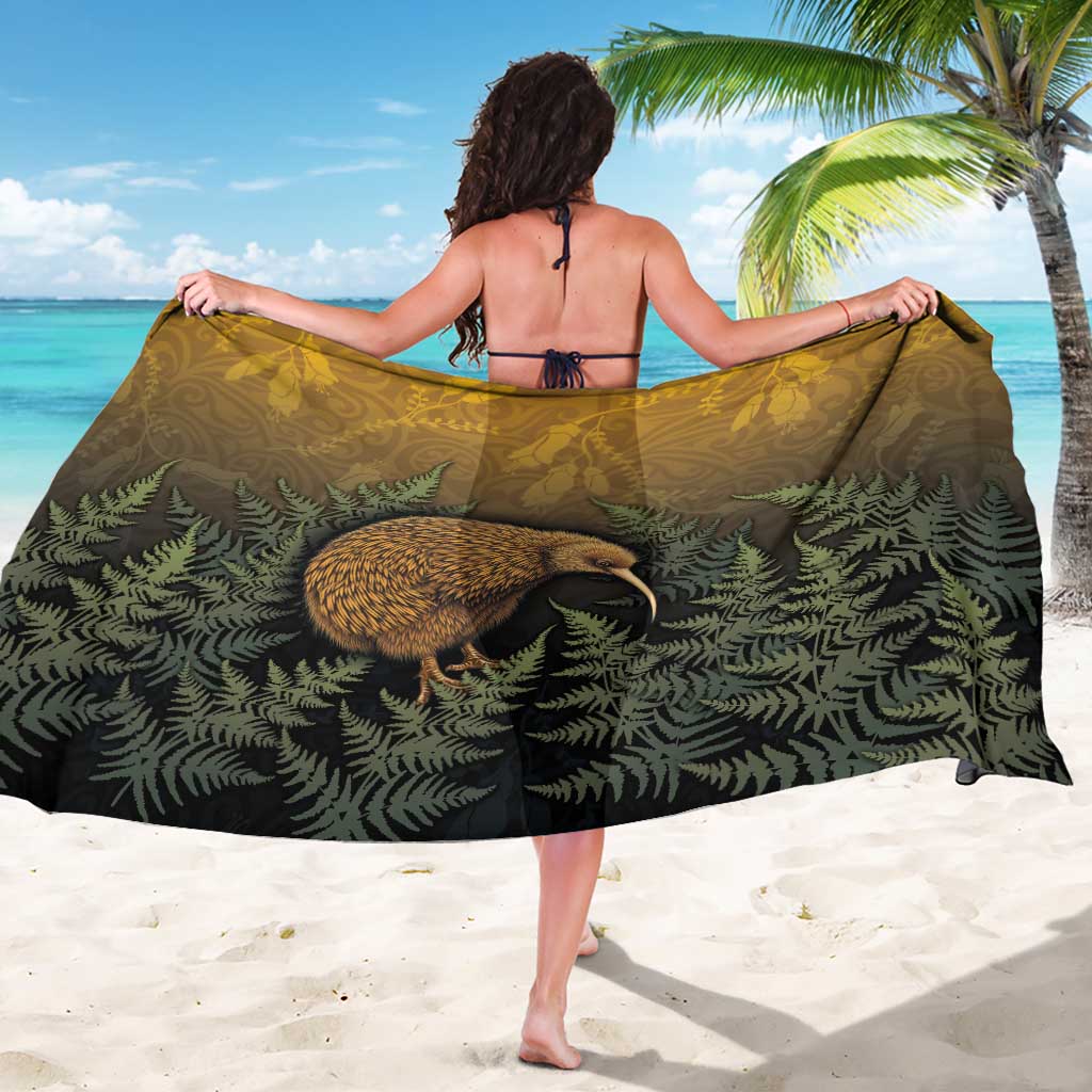 New Zealand Kiwi Bird Sarong Silver Fern Mix Maori Pattern