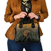 New Zealand Kiwi Bird Shoulder Handbag Silver Fern Mix Maori Pattern