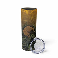 New Zealand Kiwi Bird Skinny Tumbler Silver Fern Mix Maori Pattern