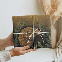 New Zealand Kiwi Bird Wrapping Paper Silver Fern Mix Maori Pattern