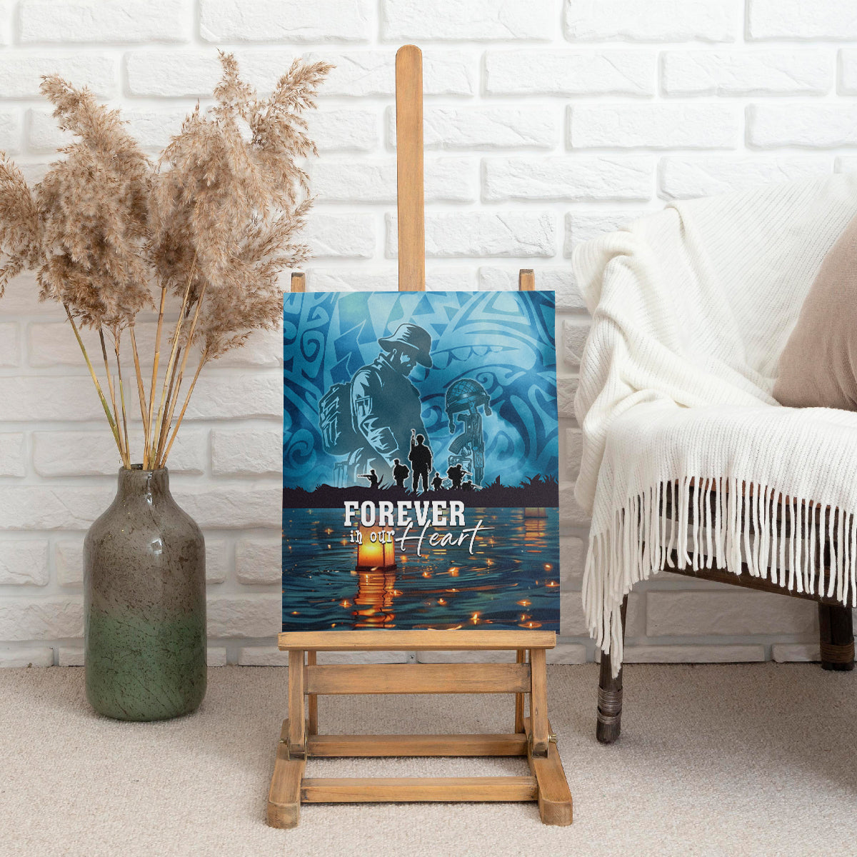 Hawaii Memorial Day Lantern Floating Canvas Wall Art Always In Our Hearts