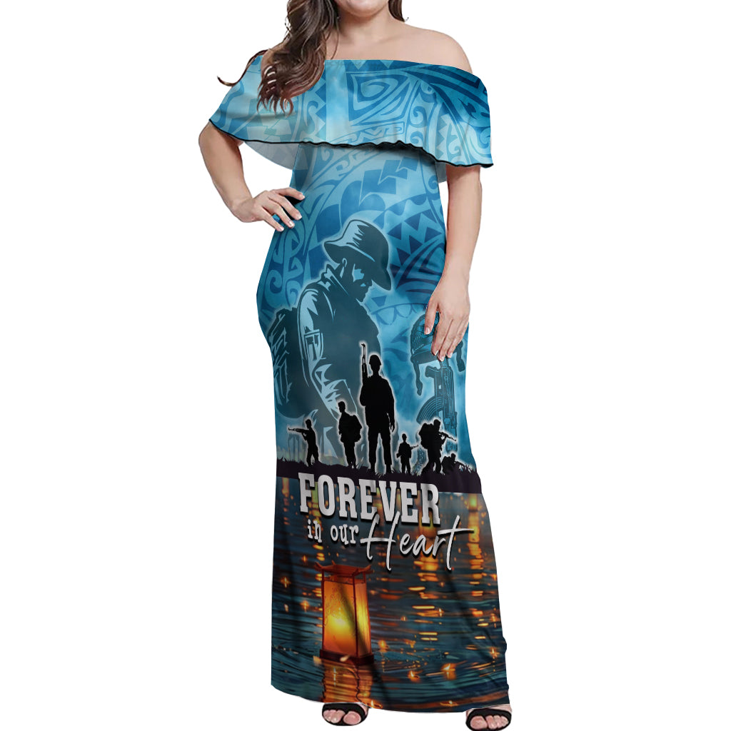 Hawaii Memorial Day Lantern Floating Off Shoulder Maxi Dress Always In Our Hearts