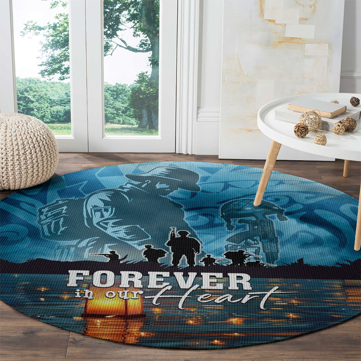 Hawaii Memorial Day Lantern Floating Round Carpet Always In Our Hearts LT05 - Polynesian Pride