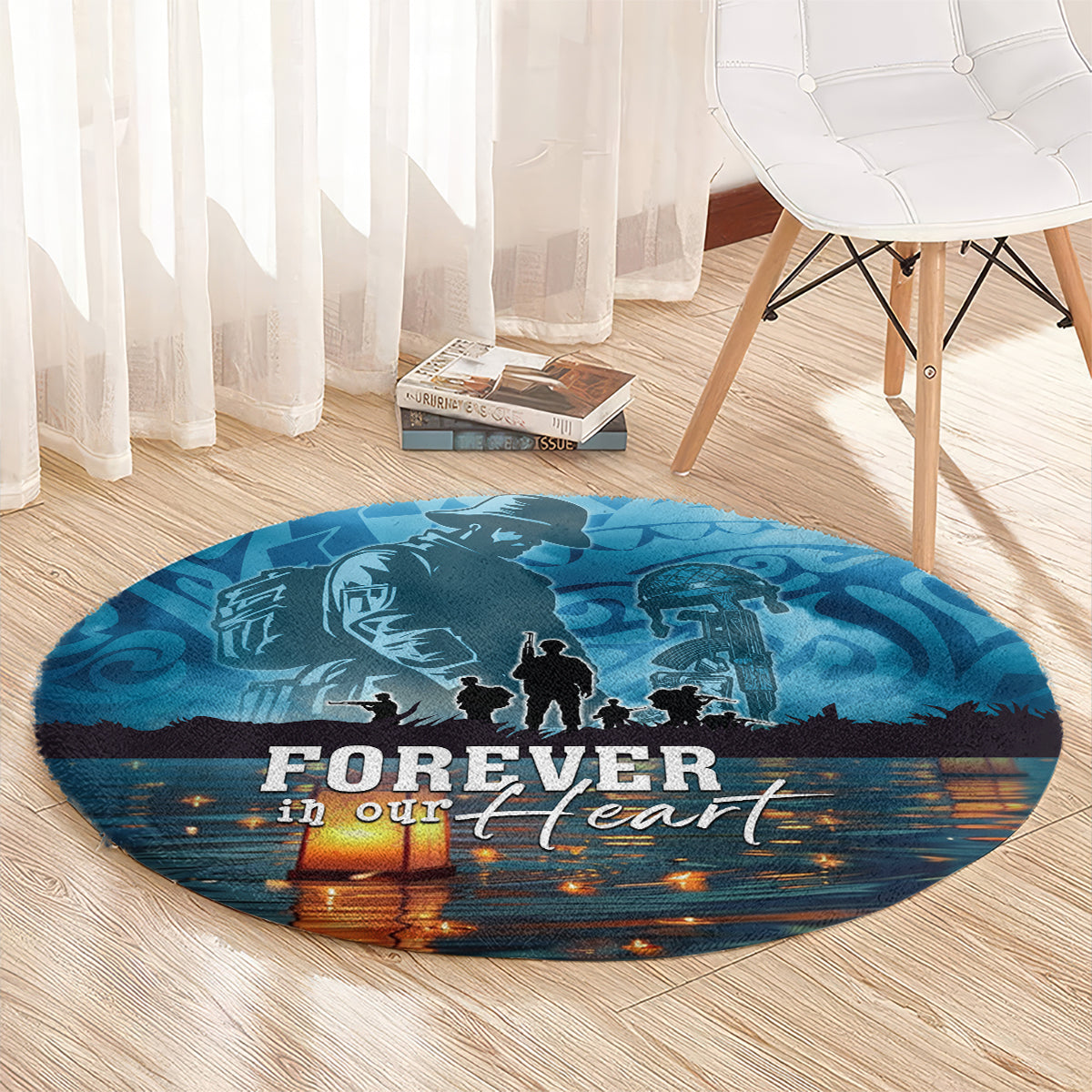 Hawaii Memorial Day Lantern Floating Round Carpet Always In Our Hearts LT05 - Polynesian Pride