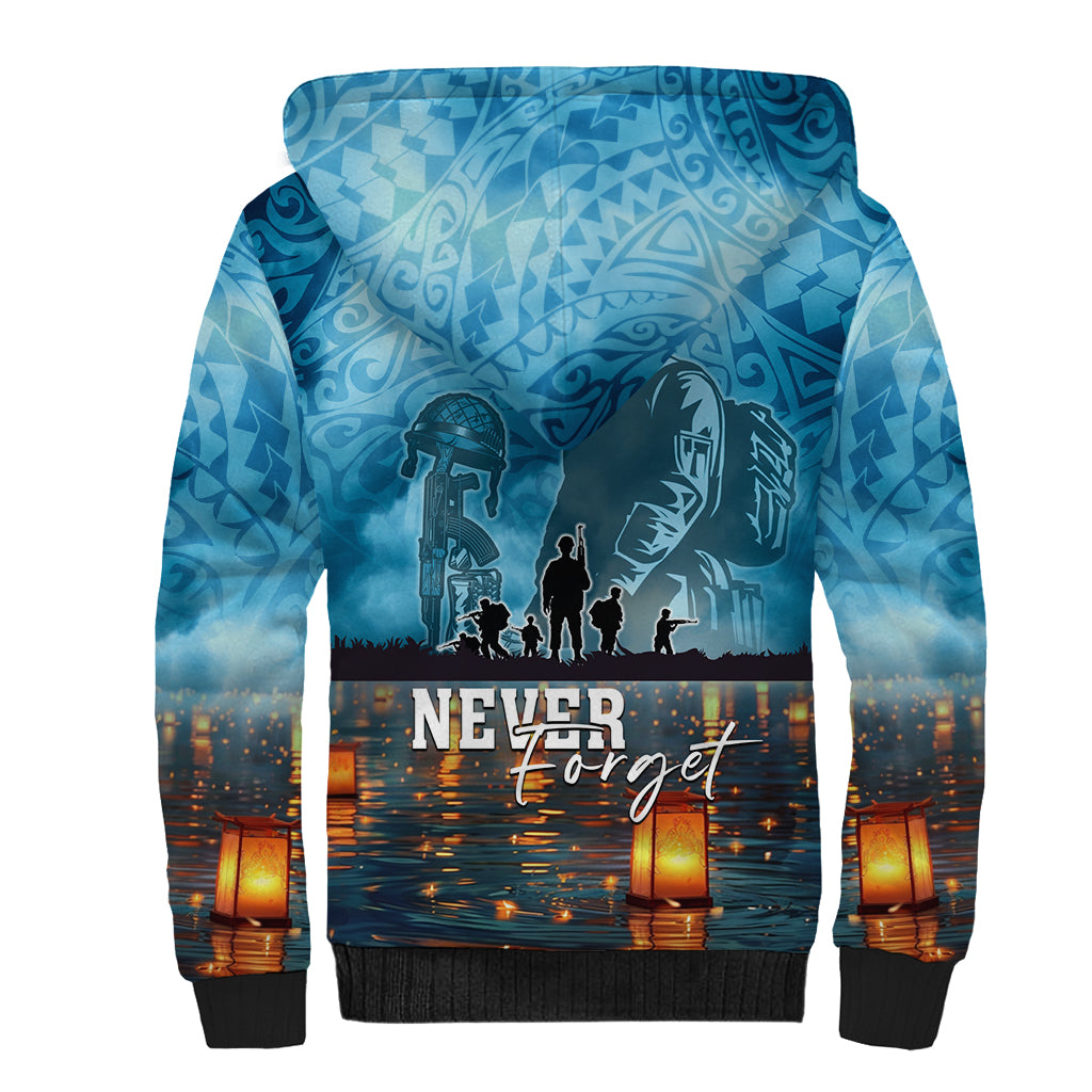 Hawaii Memorial Day Lantern Floating Sherpa Hoodie Always In Our Hearts