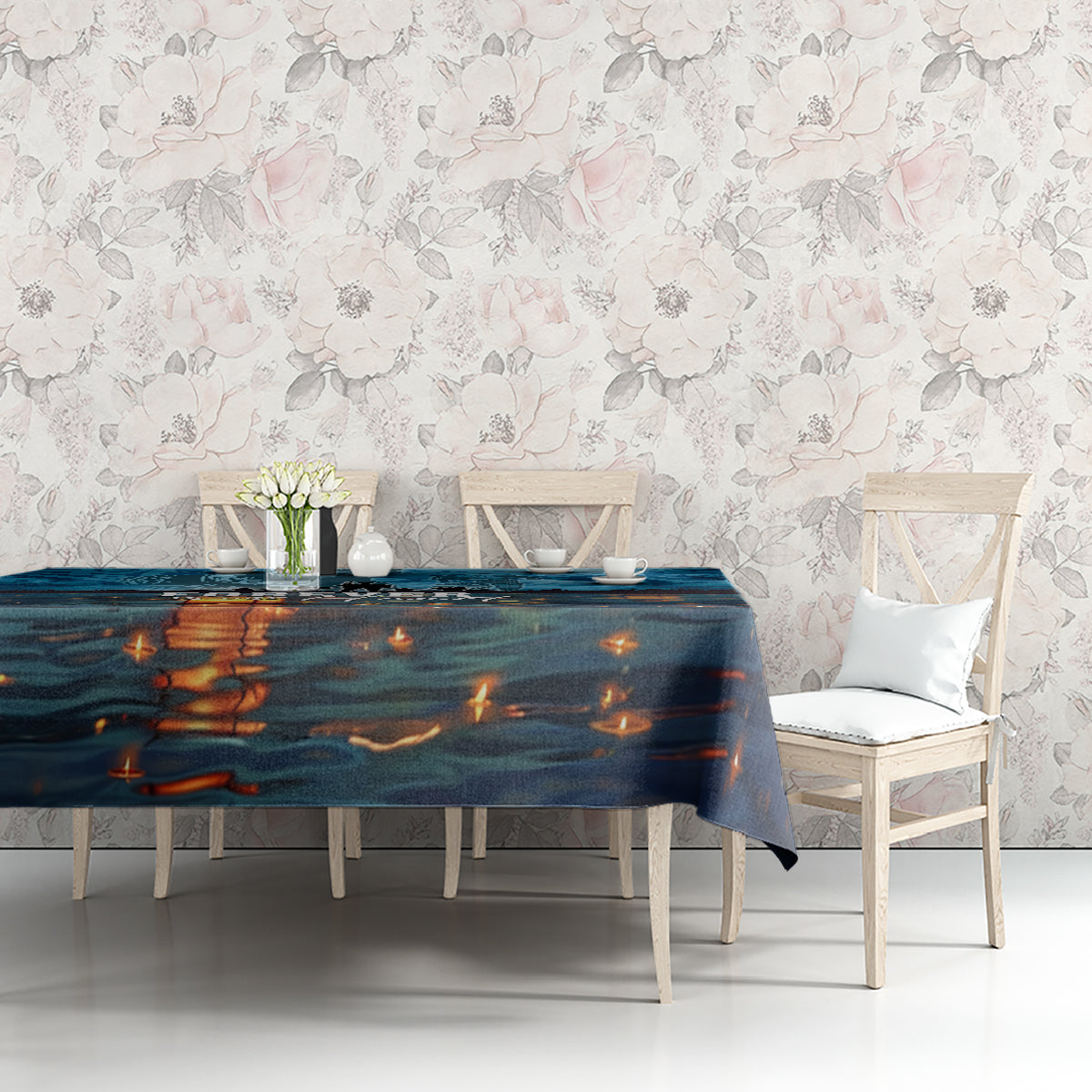 Hawaii Memorial Day Lantern Floating Tablecloth Always In Our Hearts