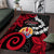 Tahiti Heiva Festival Area Rug Floral Pattern With Coat Of Arms