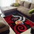 Tahiti Heiva Festival Area Rug Floral Pattern With Coat Of Arms