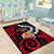 Tahiti Heiva Festival Area Rug Floral Pattern With Coat Of Arms