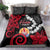 Tahiti Heiva Festival Bedding Set Floral Pattern With Coat Of Arms