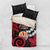 Tahiti Heiva Festival Bedding Set Floral Pattern With Coat Of Arms