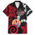 Tahiti Heiva Festival Family Matching Off Shoulder Short Dress and Hawaiian Shirt Floral Pattern With Coat Of Arms