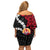 Tahiti Heiva Festival Family Matching Off Shoulder Short Dress and Hawaiian Shirt Floral Pattern With Coat Of Arms