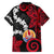 Tahiti Heiva Festival Family Matching Short Sleeve Bodycon Dress and Hawaiian Shirt Floral Pattern With Coat Of Arms