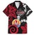 Tahiti Heiva Festival Family Matching Tank Maxi Dress and Hawaiian Shirt Floral Pattern With Coat Of Arms
