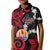 Tahiti Heiva Festival Kid Polo Shirt Floral Pattern With Coat Of Arms