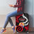 Tahiti Heiva Festival Luggage Cover Floral Pattern With Coat Of Arms