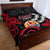 Tahiti Heiva Festival Quilt Bed Set Floral Pattern With Coat Of Arms