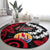 Tahiti Heiva Festival Round Carpet Floral Pattern With Coat Of Arms