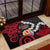 Tahiti Heiva Festival Rubber Doormat Floral Pattern With Coat Of Arms