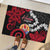 Tahiti Heiva Festival Rubber Doormat Floral Pattern With Coat Of Arms