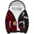 Tahiti Heiva Festival Sherpa Hoodie Floral Pattern With Coat Of Arms