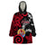 Tahiti Heiva Festival Wearable Blanket Hoodie Floral Pattern With Coat Of Arms