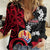 Tahiti Heiva Festival Women Casual Shirt Floral Pattern With Coat Of Arms