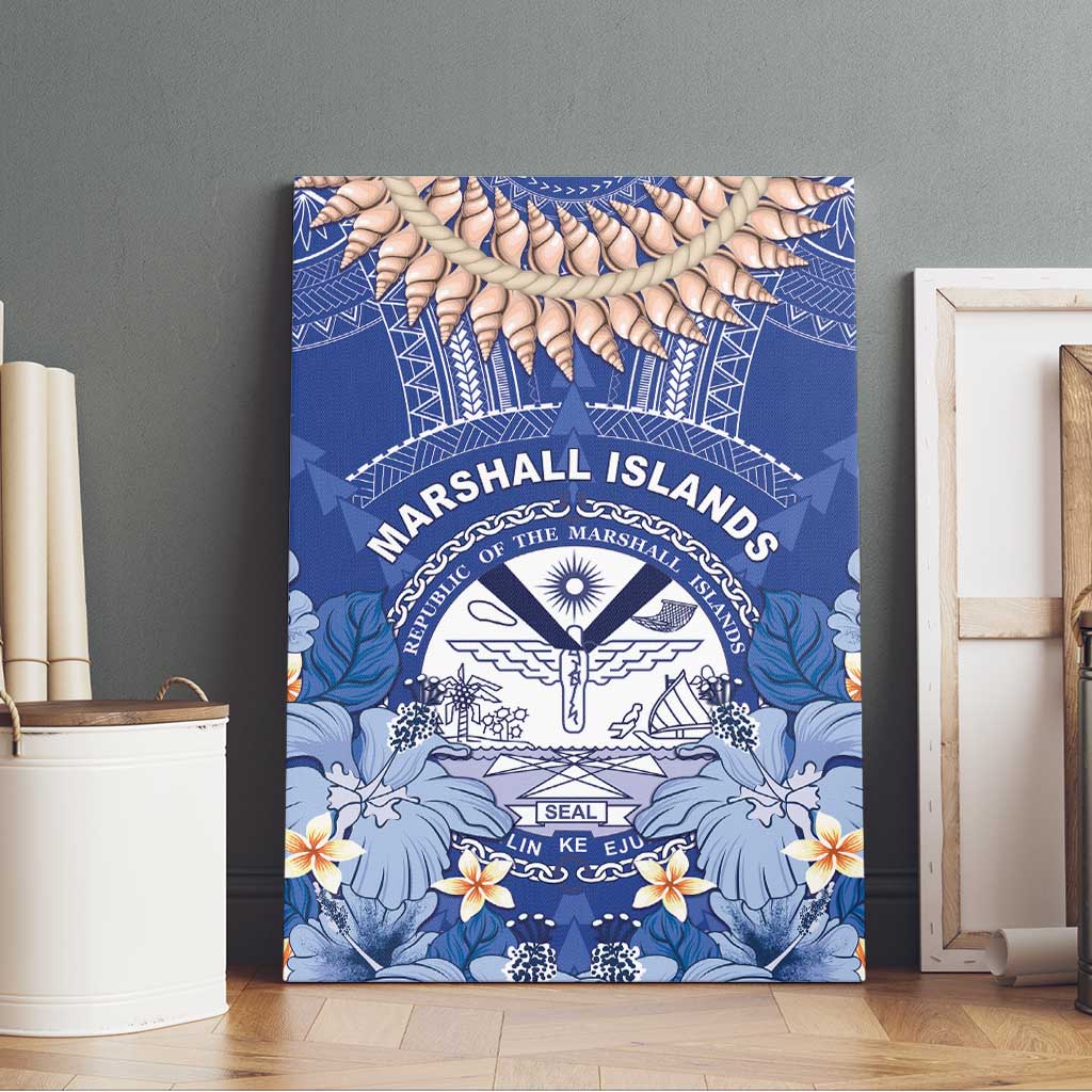 Marshall Islands Jemenei Day Canvas Wall Art Polynesian Tribal Tattoo Seashell Necklace