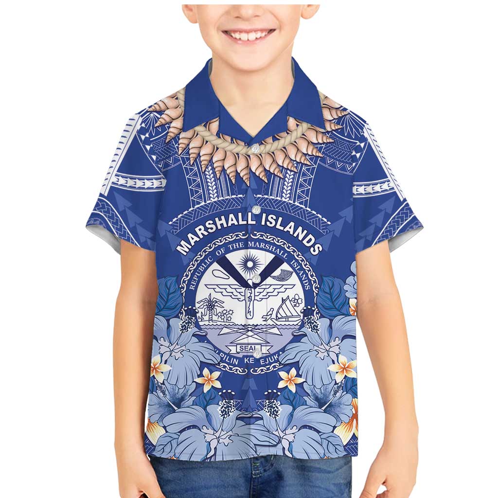 Marshall Islands Jemenei Day Family Matching Mermaid Dress and Hawaiian Shirt Polynesian Tribal Tattoo Seashell Necklace