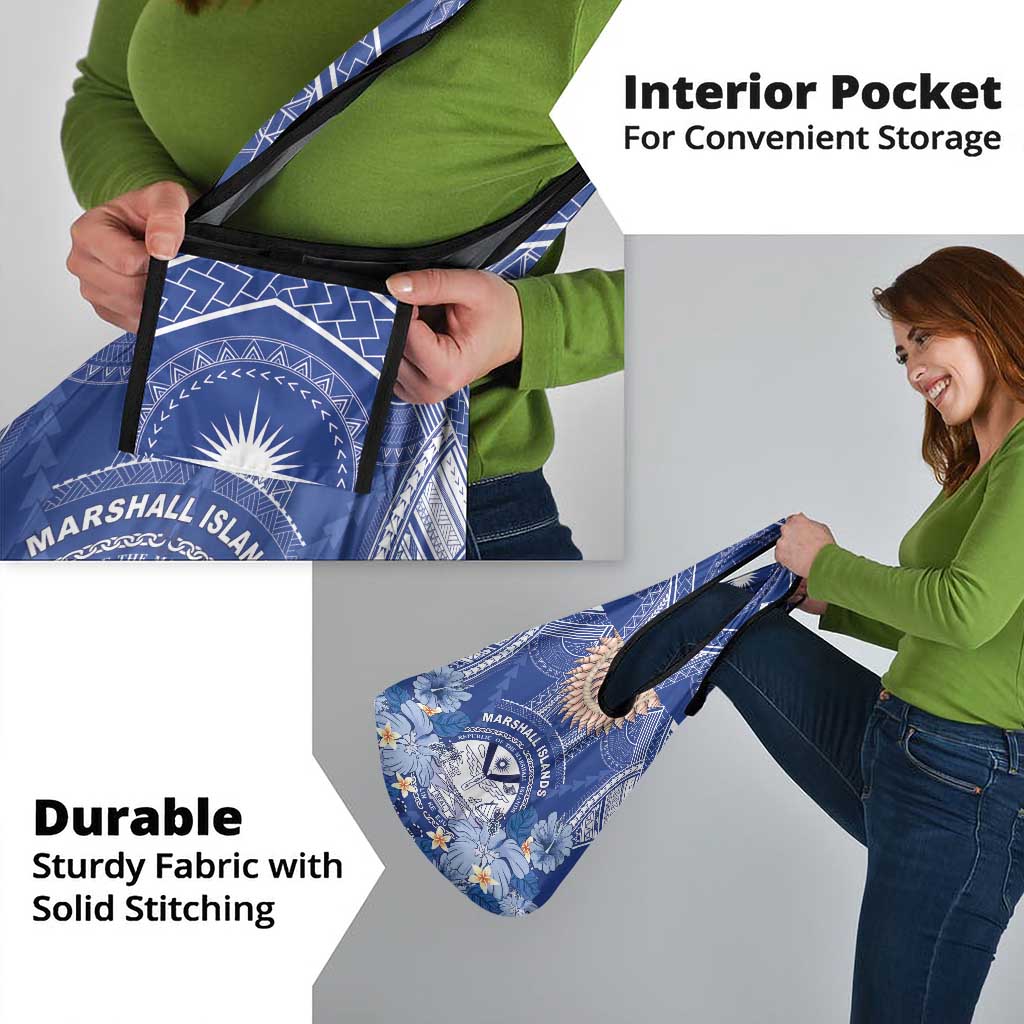 Marshall Islands Jemenei Day Grocery Bag Polynesian Tribal Tattoo Seashell Necklace