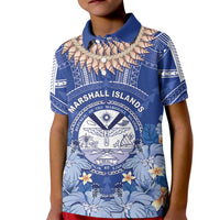 Marshall Islands Jemenei Day Kid Polo Shirt Polynesian Tribal Tattoo Seashell Necklace