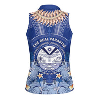 Marshall Islands Jemenei Day Women Sleeveless Polo Shirt Polynesian Tribal Tattoo Seashell Necklace