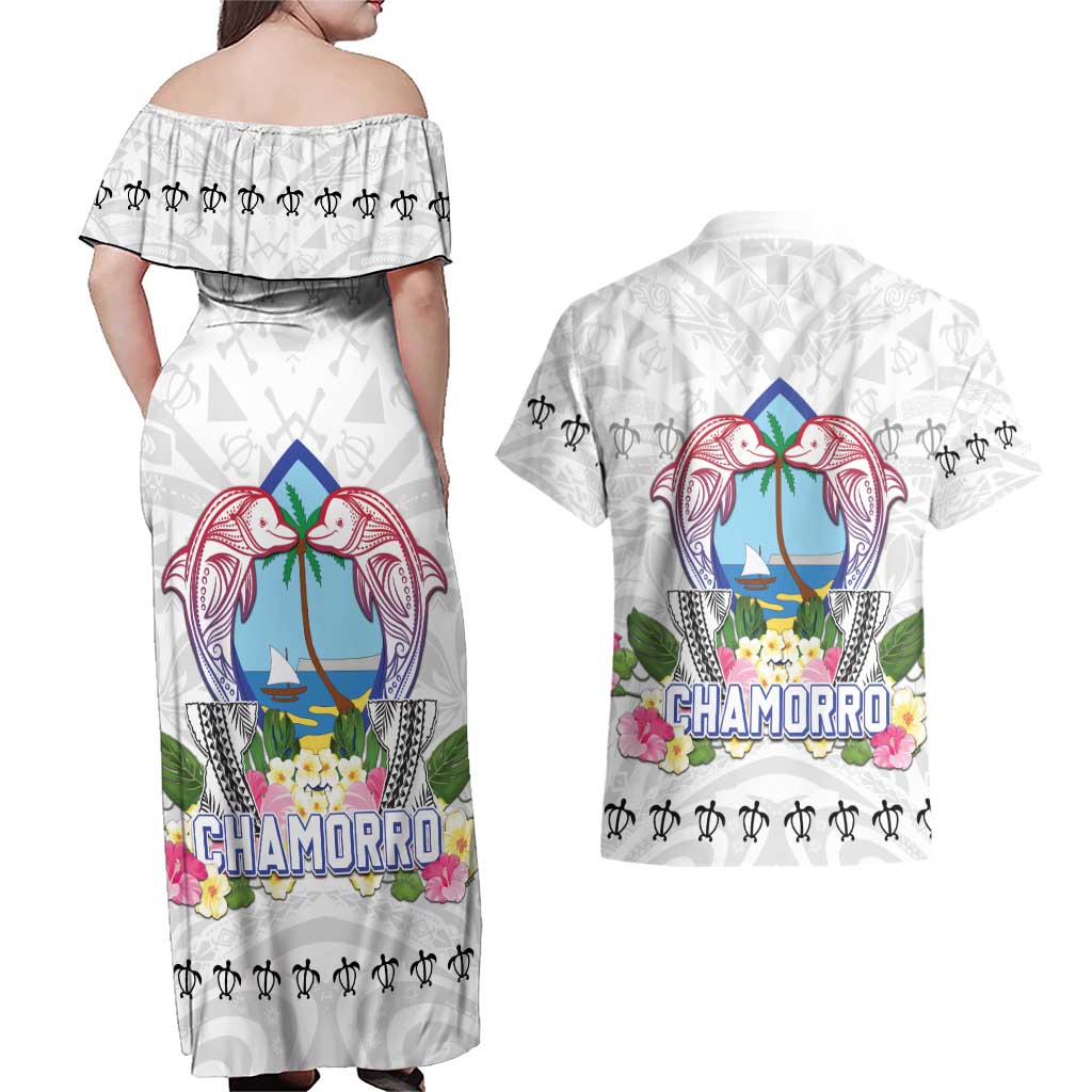 Guam Chamorro Liberation Day Couples Matching Off Shoulder Maxi Dress and Hawaiian Shirt 81st Anniversary LT05