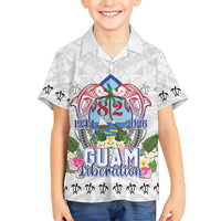 Guam Chamorro Liberation Day Family Matching Long Sleeve Bodycon Dress and Hawaiian Shirt 82nd Anniversary LT05 Son's Shirt White - Polynesian Pride