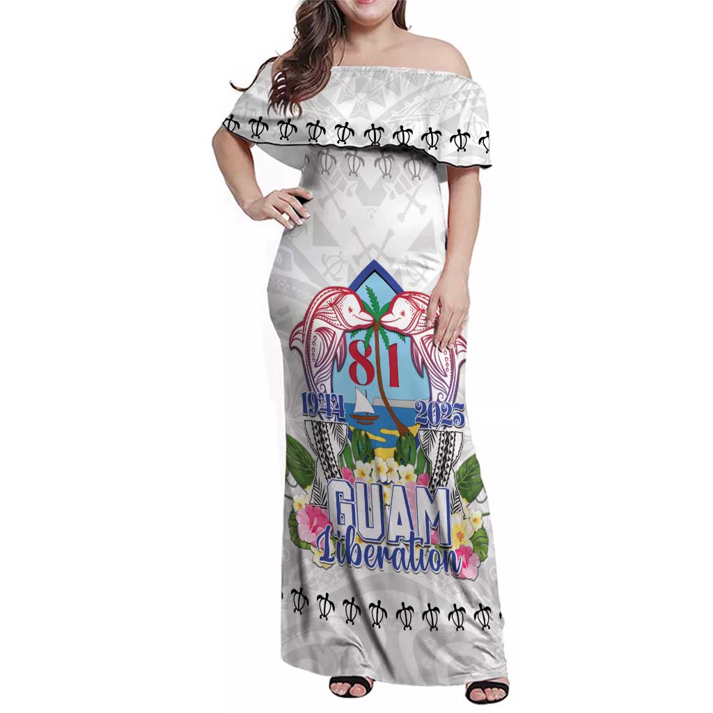 Guam Chamorro Liberation Day Family Matching Off Shoulder Maxi Dress and Hawaiian Shirt 81st Anniversary LT05