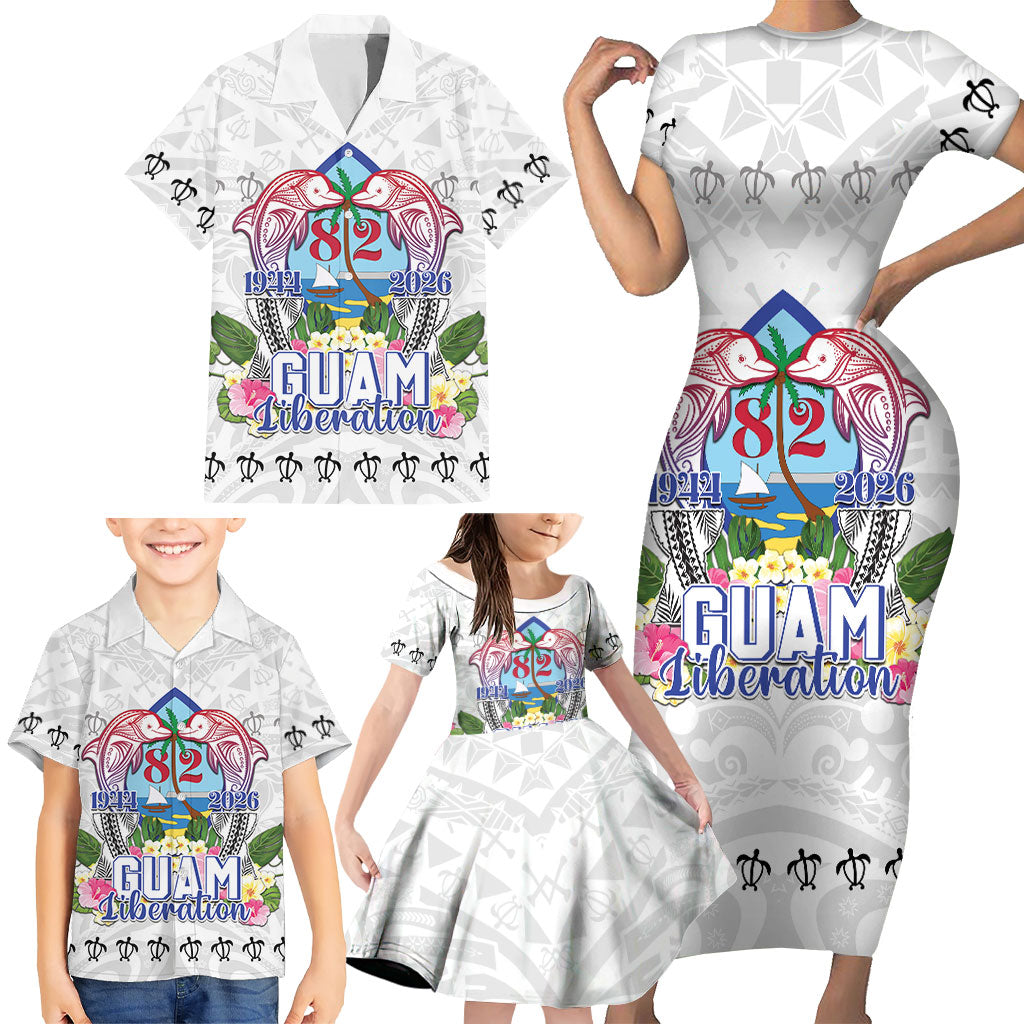 Guam Chamorro Liberation Day Family Matching Short Sleeve Bodycon Dress and Hawaiian Shirt 82nd Anniversary LT05 - Polynesian Pride