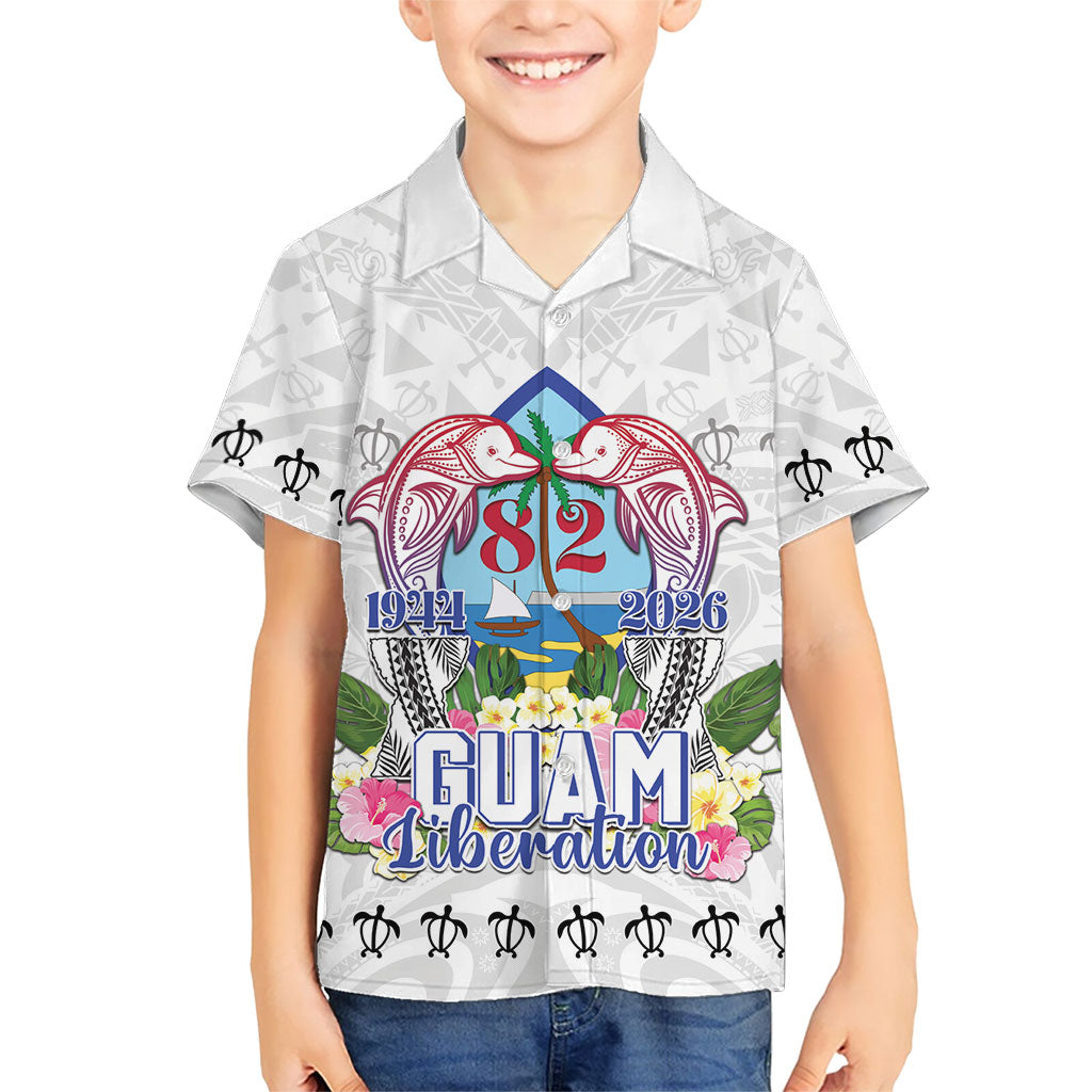Guam Chamorro Liberation Day Family Matching Short Sleeve Bodycon Dress and Hawaiian Shirt 82nd Anniversary LT05 Son's Shirt White - Polynesian Pride