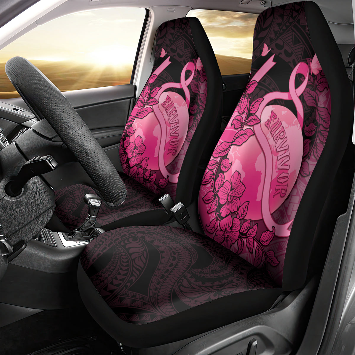 Cancer Fighter Car Seat Cover I Beat Cancer