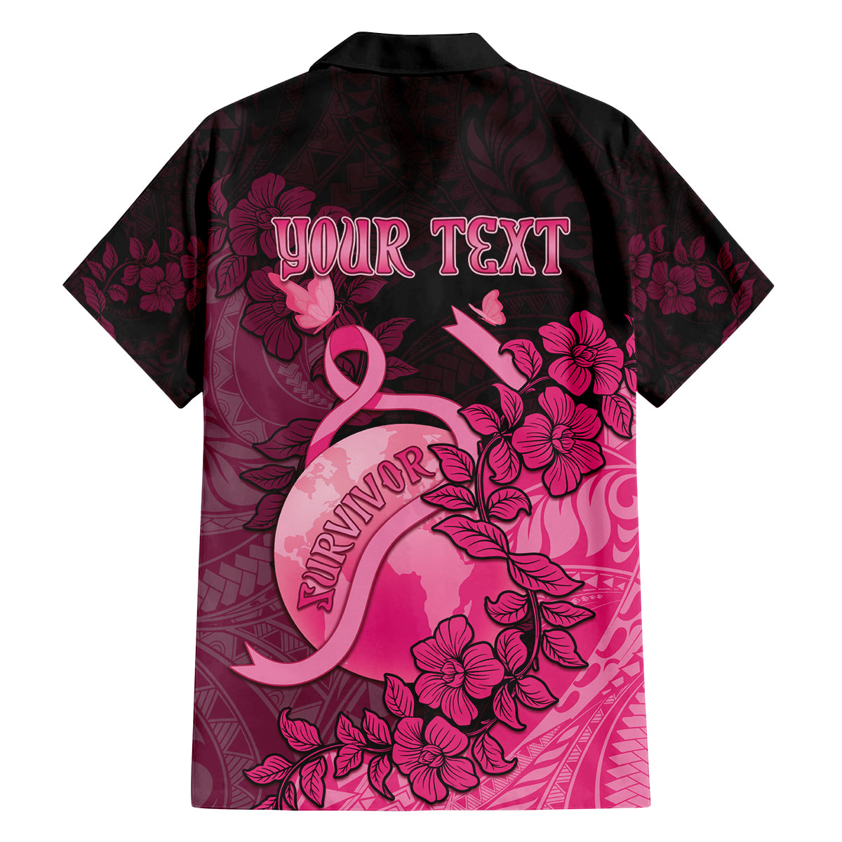 Personalised Cancer Fighter Family Matching Off The Shoulder Long Sleeve Dress and Hawaiian Shirt I Beat Cancer LT05 - Polynesian Pride