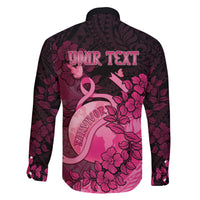 Personalised Cancer Fighter Family Matching Off The Shoulder Long Sleeve Dress and Hawaiian Shirt I Beat Cancer LT05 - Polynesian Pride