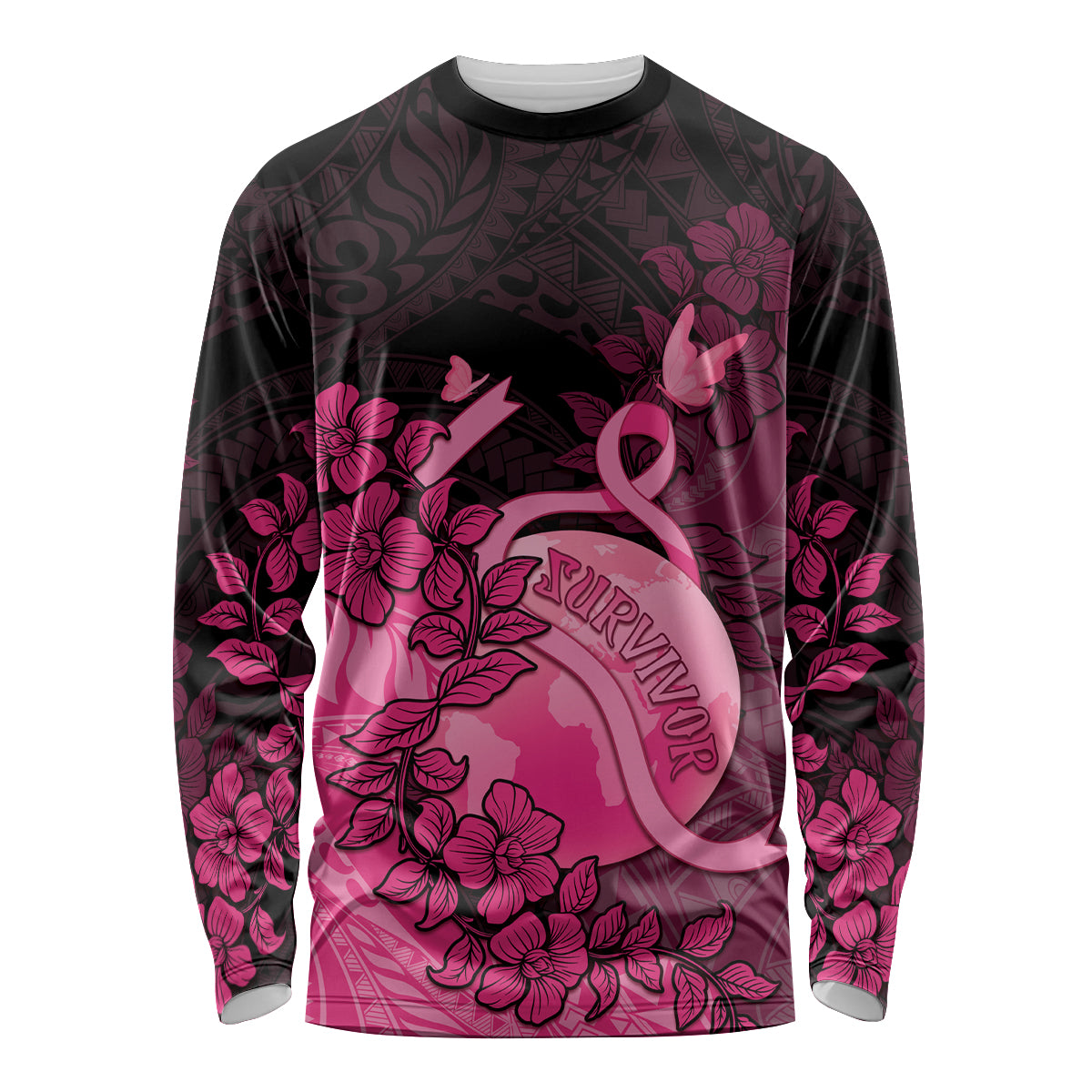 Personalised Cancer Fighter Long Sleeve Shirt I Beat Cancer LT05 Unisex Pink - Polynesian Pride