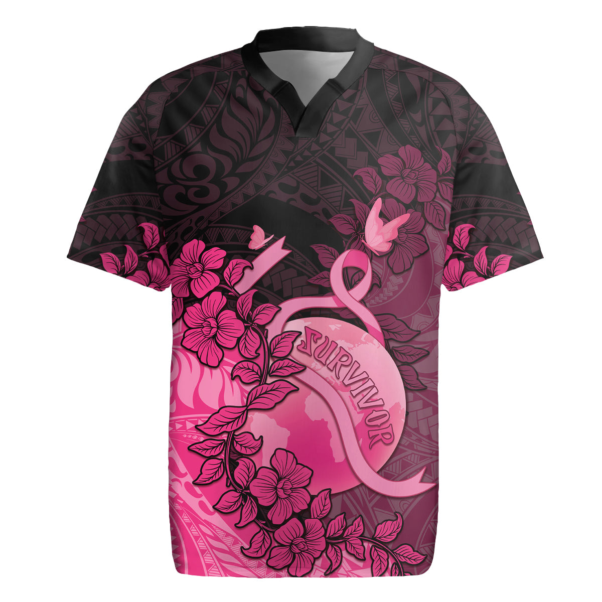 Personalised Cancer Fighter Rugby Jersey I Beat Cancer LT05 Pink - Polynesian Pride