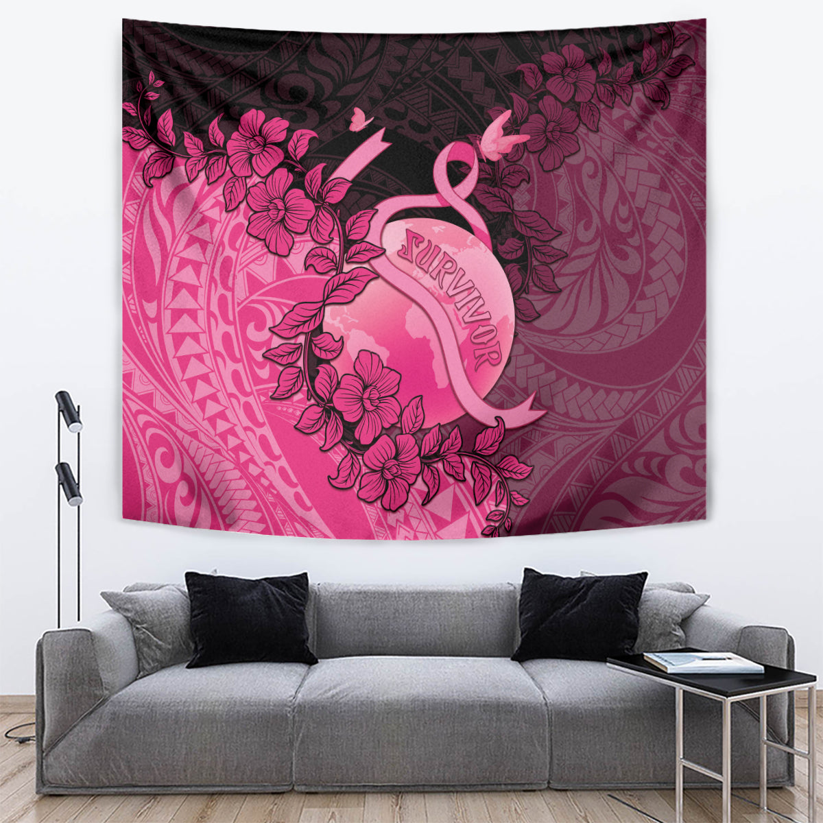 Cancer Fighter Tapestry I Beat Cancer LT05 Pink - Polynesian Pride