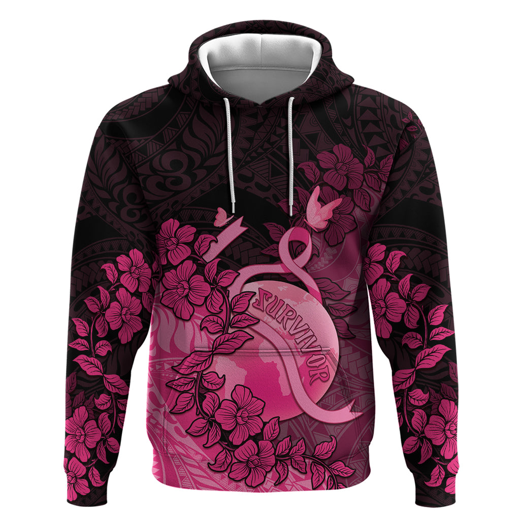Personalised Cancer Fighter Zip Hoodie I Beat Cancer LT05 Pullover Hoodie Pink - Polynesian Pride